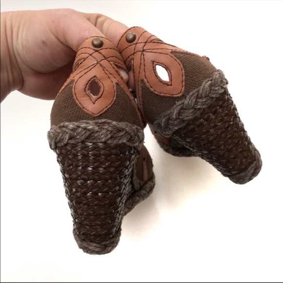 Ted Baker Cut Out Peep Toe Wedge Espadrilles - Picture 6 of 7